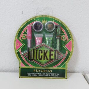 (#122) Wicked Pink and Green Beauty Holiday Gift Lip Gloss Set 6 pack